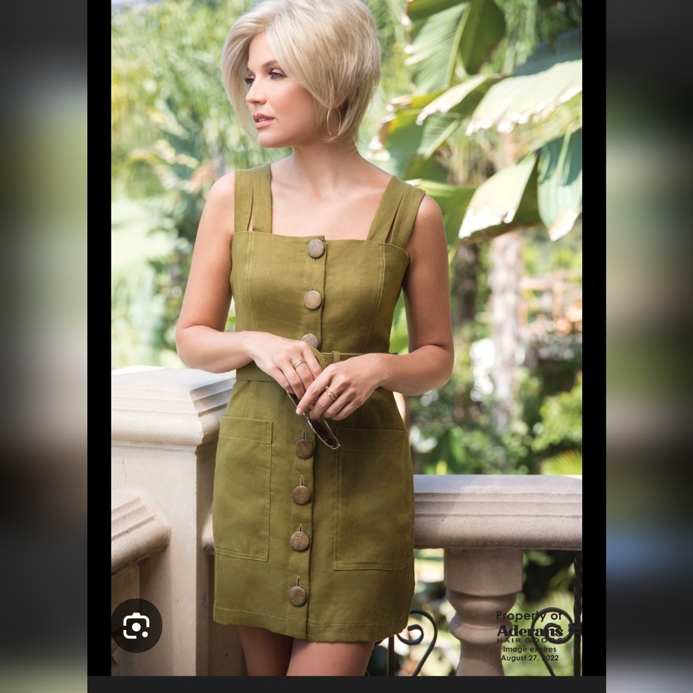 NICHOLAS Olive Button-Front Mini Dress with Belt